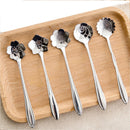 5x Set Cute Flower Shape Coffee Spoons Tea Spoon Stirring Spoon Stainless Steel