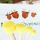 4x Wooden Handle Stencil Sponge Foam Brush Furniture Crafts Art Painting Tools