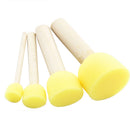 4x Wooden Handle Stencil Sponge Foam Brush Furniture Crafts Art Painting Tools