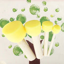 4x Wooden Handle Stencil Sponge Foam Brush Furniture Crafts Art Painting Tools