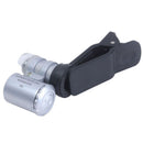 1* New 60X Mini Clip LED Microscope Magnifier Loupe UV Currency Detector