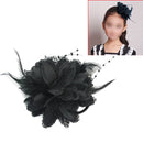 Bridal Feather Bead Wrist Flower Corsage Hair Clip Hairband Pin Brooch Black 3 1