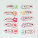 10 Pcs Mixed Color Plastic Floral Hair Clips Hairpin For Girls Kids Children