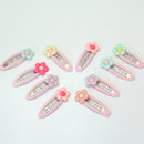 10 Pcs Mixed Color Plastic Floral Hair Clips Hairpin For Girls Kids Children