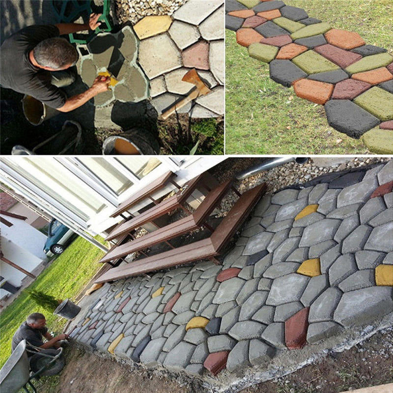 DIY Plastic Path Makers Mold Manually Paving Cement Brick Molder Garden  TOE
