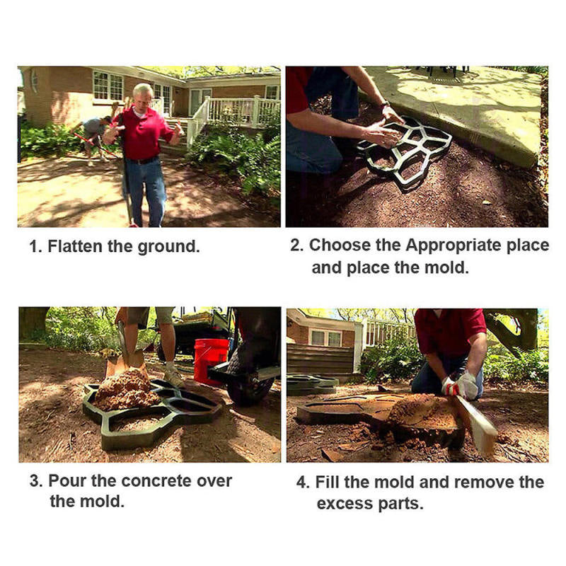 DIY Plastic Path Makers Mold Manually Paving Cement Brick Molder Garden  TOE