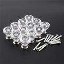 6pcs 30mm Glass Diamond Crystal Dresser Knobs Drawer Pull Handle Cabinet QQW