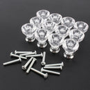 6pcs 30mm Glass Diamond Crystal Dresser Knobs Drawer Pull Handle Cabinet QQW