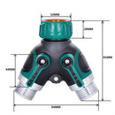 Garden Tap Hose Splitter Connector Valve Adapter Pipe Water Connect 2 Way New