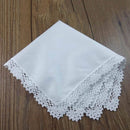 1 Piece White premium cotton wedding gift lace handkerchief for women/ CBG
