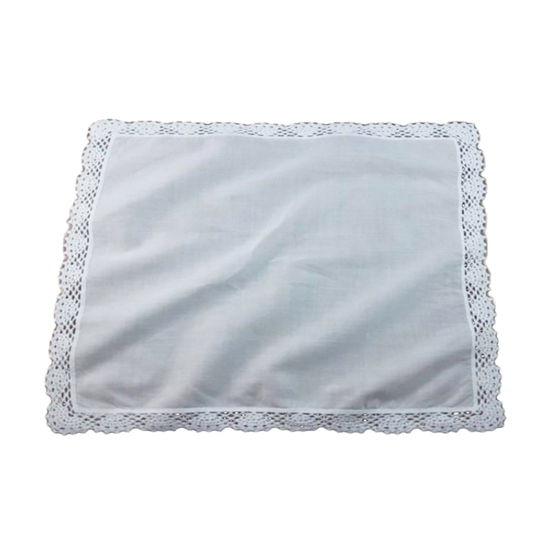 1 Piece White premium cotton wedding gift lace handkerchief for women/ CBG
