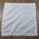 1 Piece White premium cotton wedding gift lace handkerchief for women/ CBG