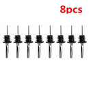 8 x Stainless Steel Speed Pourer Dispenser Free Flow Bottle Spirit Nip New