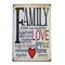 Family Love Sheet Metal Drawing Metal Painting Tin Wall Home Poster Sign