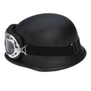 Black 59-60cm/23.2-23.6in Motorcycle Half Face Helmet With Removable Goggle Cruiser Biker Matte