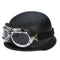 Black 59-60cm/23.2-23.6in Motorcycle Half Face Helmet With Removable Goggle Cruiser Biker Matte