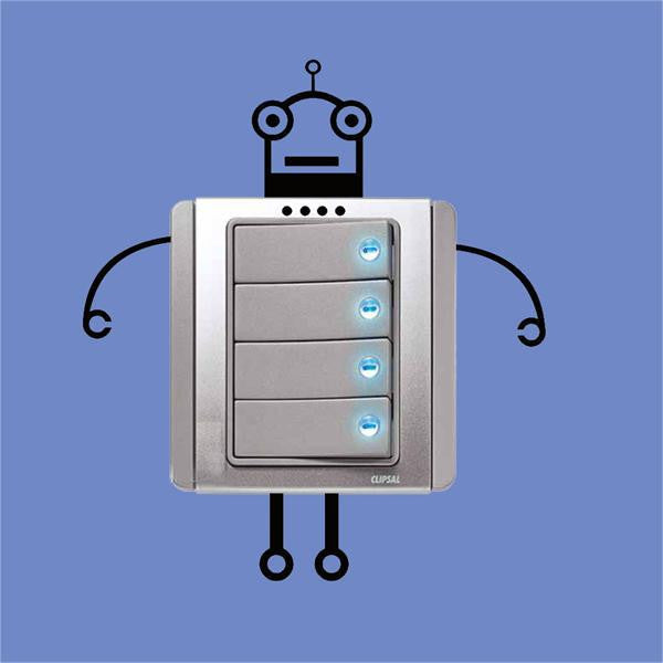 Black Robot Switch Sticker Living Room Bedroom Wall Poster Home Decor