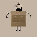 Black Robot Switch Sticker Living Room Bedroom Wall Poster Home Decor