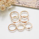 Color Women Party Knuckle Beach Jewelry Midi Finger Ring Set Geometry Arrow