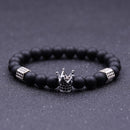 Rope Mens Casual Beaded Bracelet Crown Bracelets Steel Titanium Cuff Bangles