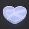 5 Slots Heart Storage Box Plastic Home Organizer Jewelry Beads Boxes(White)