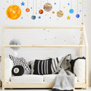 Planet Solar System Outer Space Wall Stickers Cartoon Mural Bedroom Room Decor