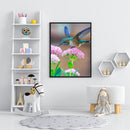 5D DIY Diamond Painting Kits Hummingbird on Flower Full Square Drill Wall Mos
