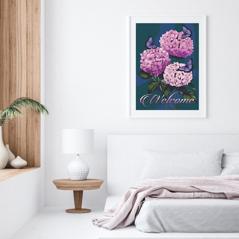 HandPainted Oil Paint Kill Time Picture Colouring Artcraft Hydrangea Flower