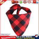 Pet Neckerchief Dog Plaid Triangle Scarf Collar Saliva Towel (Red Black) Newly