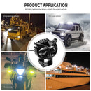 Motorcycle LED Spotlight Headlight Dual Color Hi/Low Beam Driving Light Newly