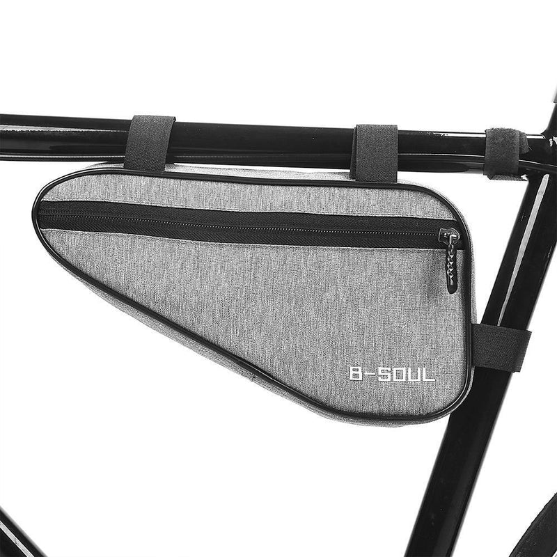 Durable MTB Front Frame Triangle Bag Road Cycling Storage Pouch Bag (Gray)