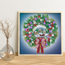 5D Diamond Painted Christmas wreath Partial Special Rhinestone Set