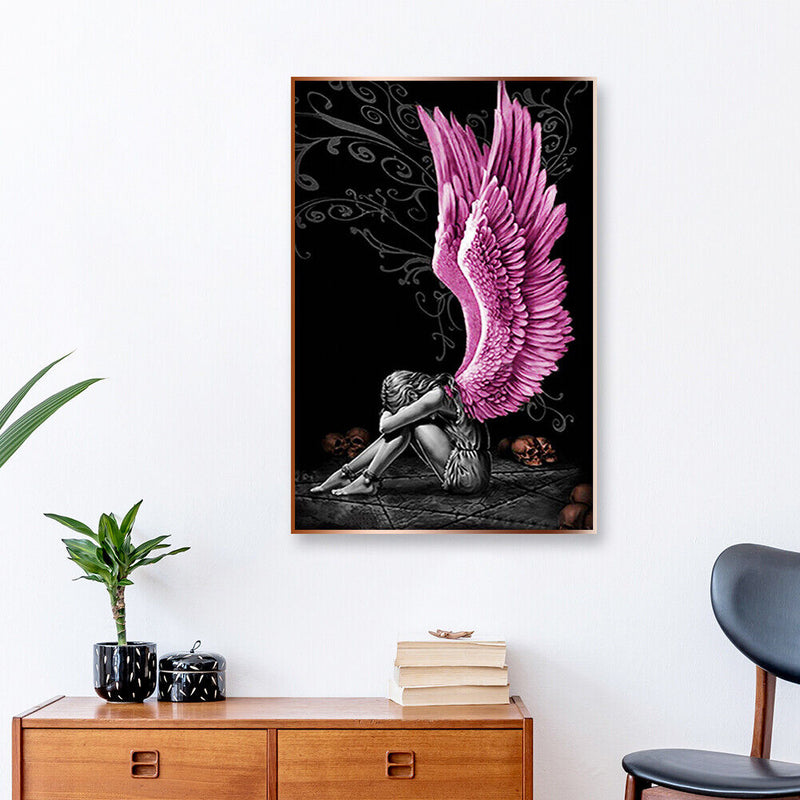Rhinestone Fallen Angel Pictures 5D DIY Diamond Painting Full Round Drill Kit