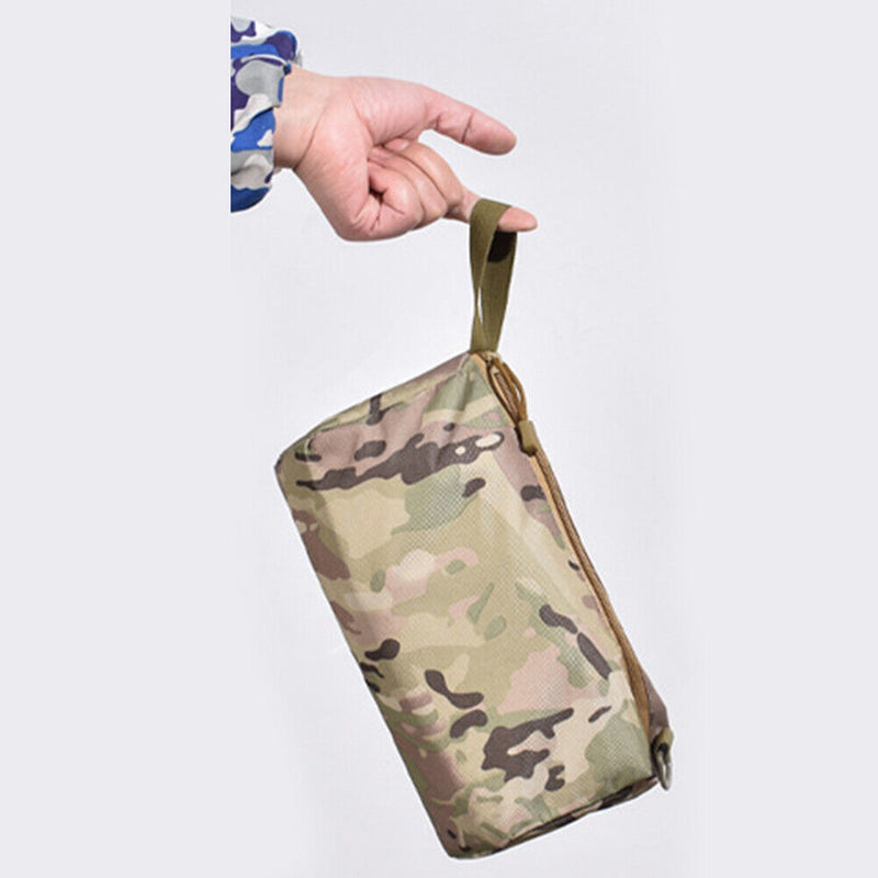 Outdoor Camping Molle Wallet Pouch Travel Oxford Cloth Storage Zipper Coin Pu