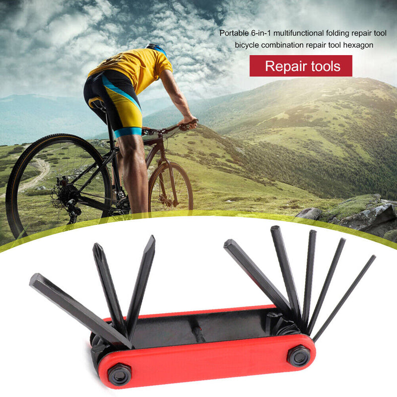 6 in 1 Mountain Bike Repair Tool Kits Portable Hex Wrench Multi Function Tools