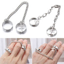 Jewelry Adjustable Hip Hop Chain Joint Rock Gothic Cross Rings Biker Punk