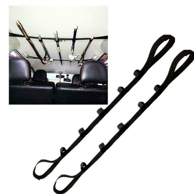 2X Car Fishing Rod Rack Strap Storage Holder Vehicle Carrier Belt Tackle Z7Y1