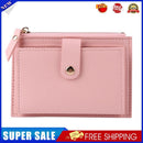 Women Fashion Solid Color Multi-slot Card Holder PU Leather Wallet (Pink)