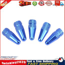 5pcs Bicycle Presta High Aluminium Pressure Valve Caps Dust Covers (Blue) Newly