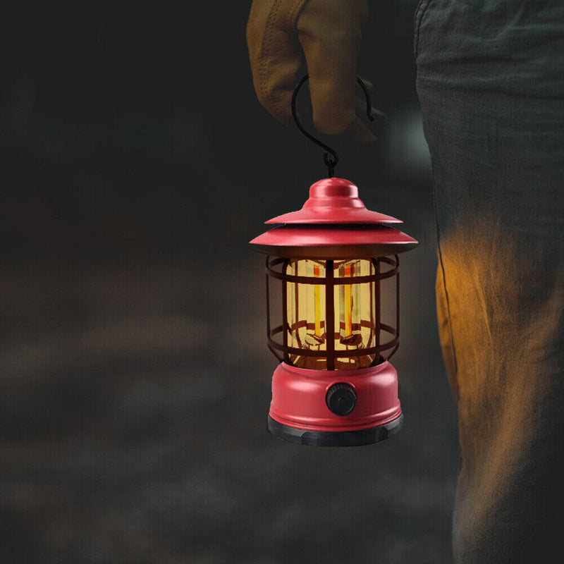 #A Retro LED Hanging Camping Lights Hiking Tent Lanterns Atmosphere Decoration L