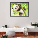5D Panda Bamboo Mosaic Full Round Diamond Drawing Handmade Rhinestone Craft Gift