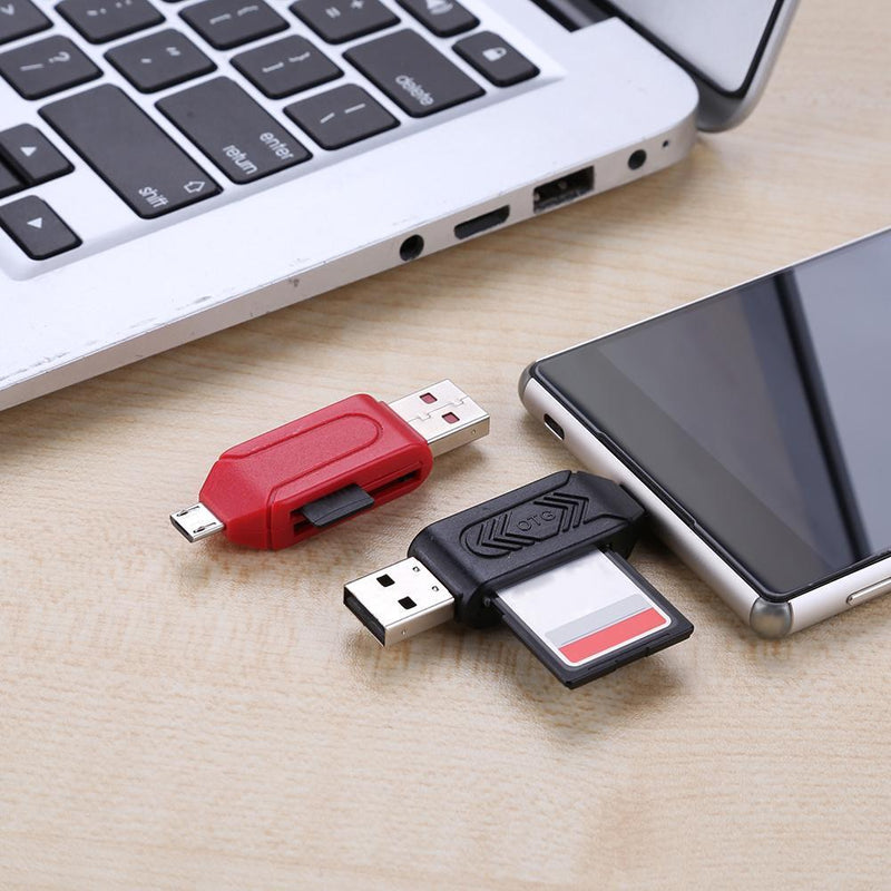2 in 1 Multi-Function USB2.0 OTG Card Reader TF/SD Card Reader Adapter Newly