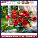Red Floral Vase 5D Diamond DIY Painting Craft Kit Home Decor