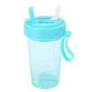 420ml Dual Straw Cup Outdoor Drinking Beverage Water Bottle (Mint Blue) Newly