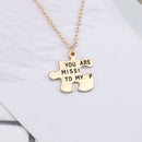 Statement Jewelry Couples Necklace Geometric Puzzle Romantic Pendant Lovers