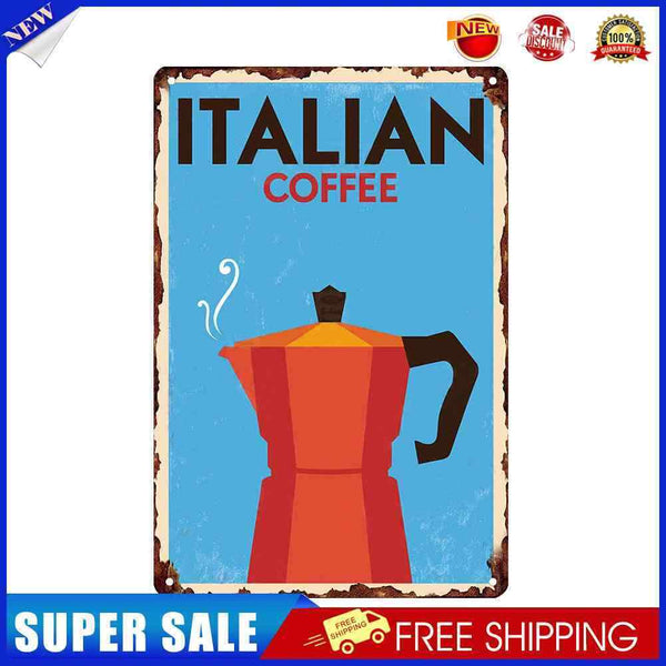 Retro Italian Coffee Metal Plate Painting for Bar Pub Tin Plaques Wall Sign
