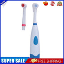 Rotating Anti Slip Waterproof Electric Toothbrush with 2 Brush Heads Blue