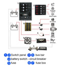 Bus Bar M10 Positive Power Distribution Stud Terminal Block (Black) Newly