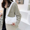 Women Fashion Winter Soft Plush Cherry Pattern Printing Underarm Shoulder Bags