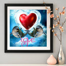 DIY Full Round Drill Rhinestone Diamond Painting Love Dolphin Handwork Home Art